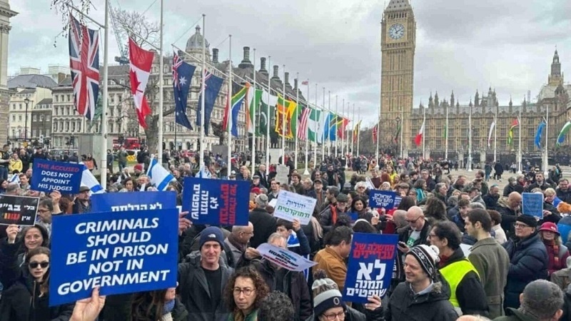 Демонстрации против премьер-министра сионистского режима в Британии